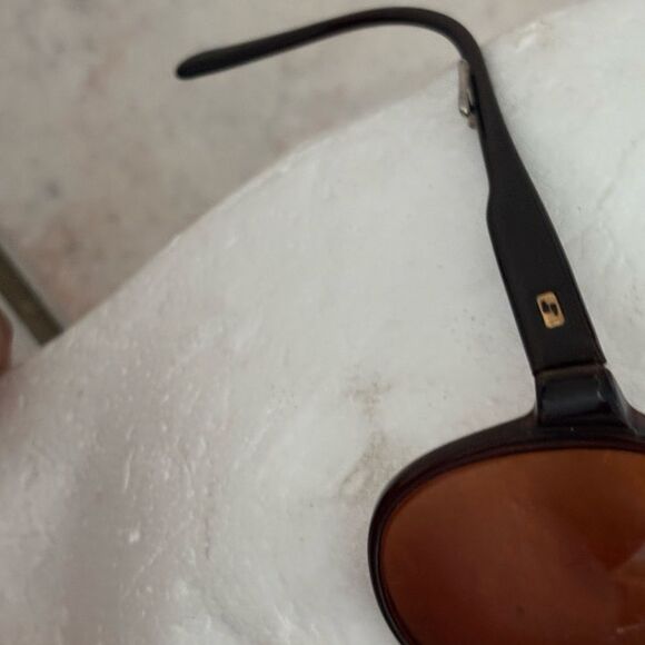 Safilo glasses brown gold frame cutout front sunglasses accessory eyewear - Picture 5 of 8